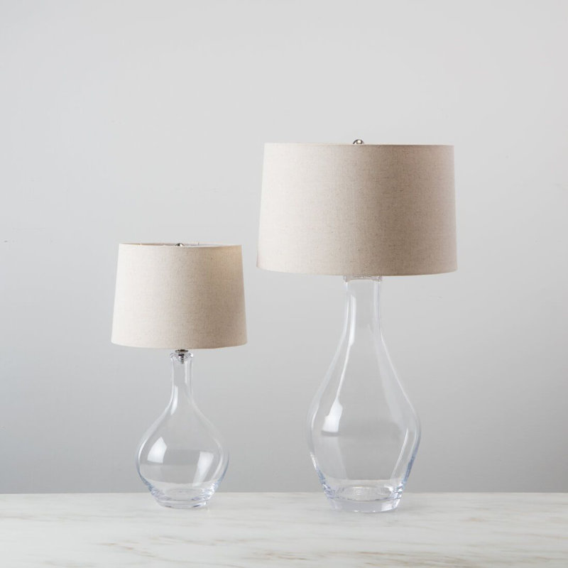 Warren Glass Lamp, 21.5" H x 7.75" W x 7.75" D