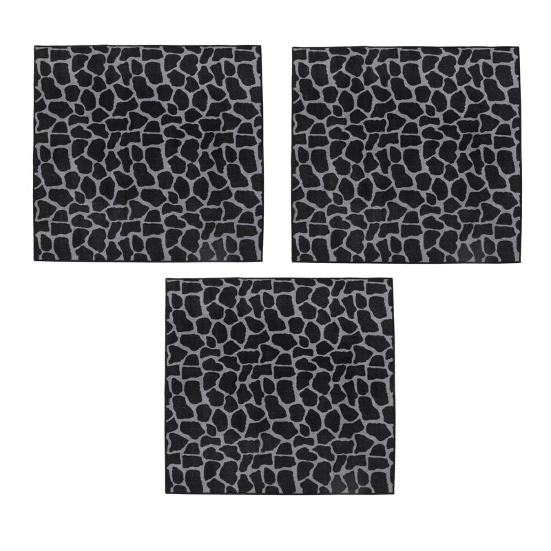 Tapis noir / gris Badarjahan, Carré 2 pi