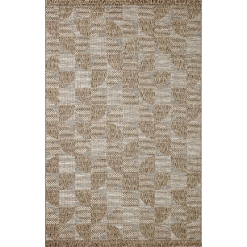 Gray Geometric Flat Woven 4' x 6' Washable Synthetic Rug