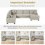 Canapé modulaire en U taupe 125,2 po de couleur taupe rembourré avec repose-pieds mobile et poches de rangement latérales pour le salon