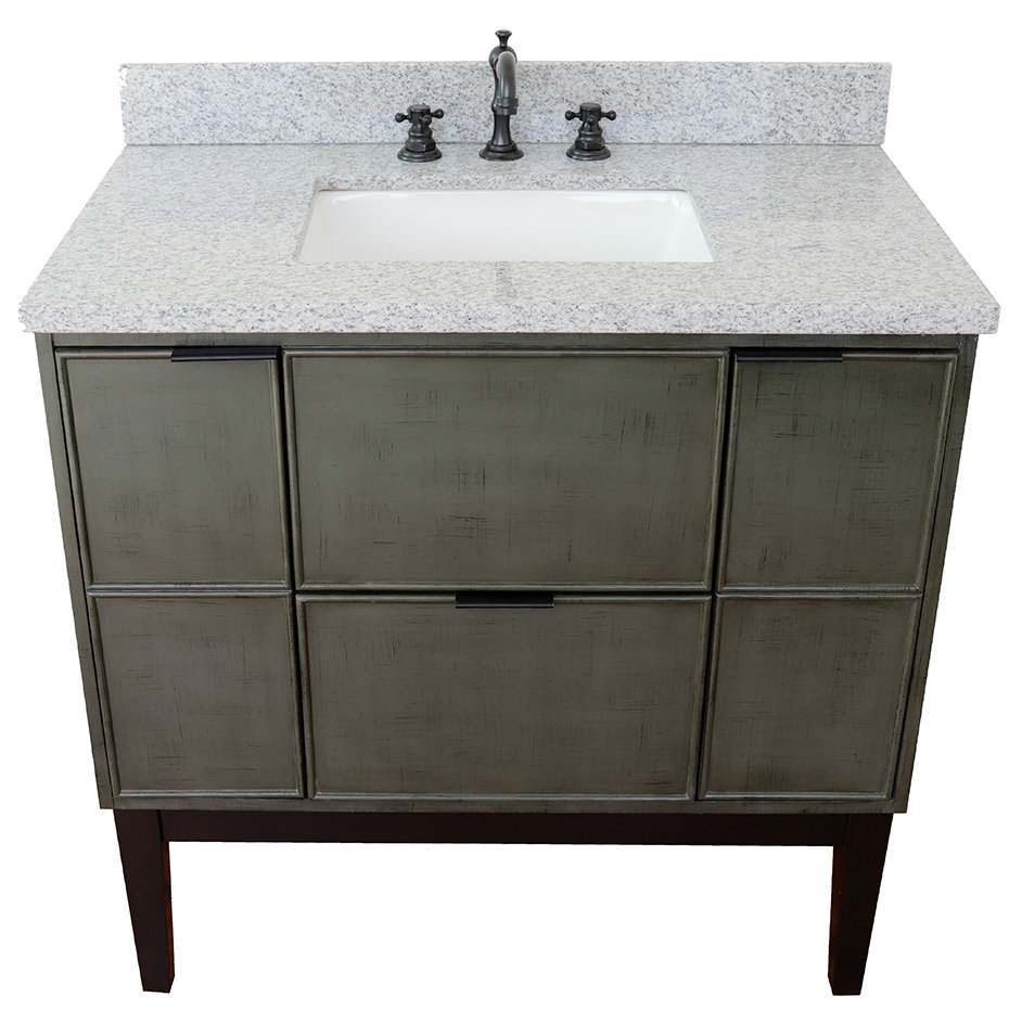 37'' Single Bathroom Vanity with Top 17 Stories Top