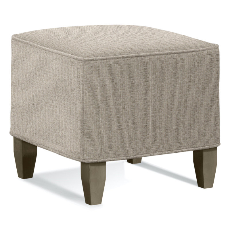 Brooklyn Upholstered Ottoman, Beige Performance Fabric Polypropylene/Olefin, Mushroom