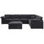 Canapé modulaire réversible d'angle en chenille 7 pièces avec repose-pieds amovible-1856894794