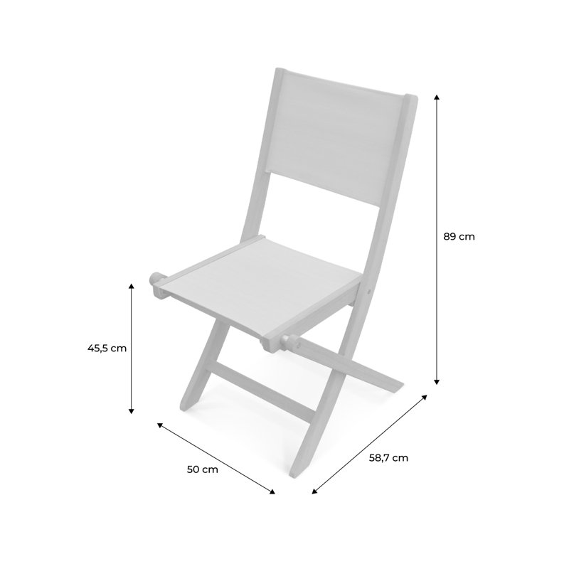 Khan Folding Patio Dining Dining Chair with Cushion, Black