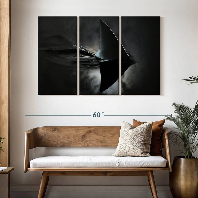 Brampt Shark In Dark Waters, 32" H x 50" W