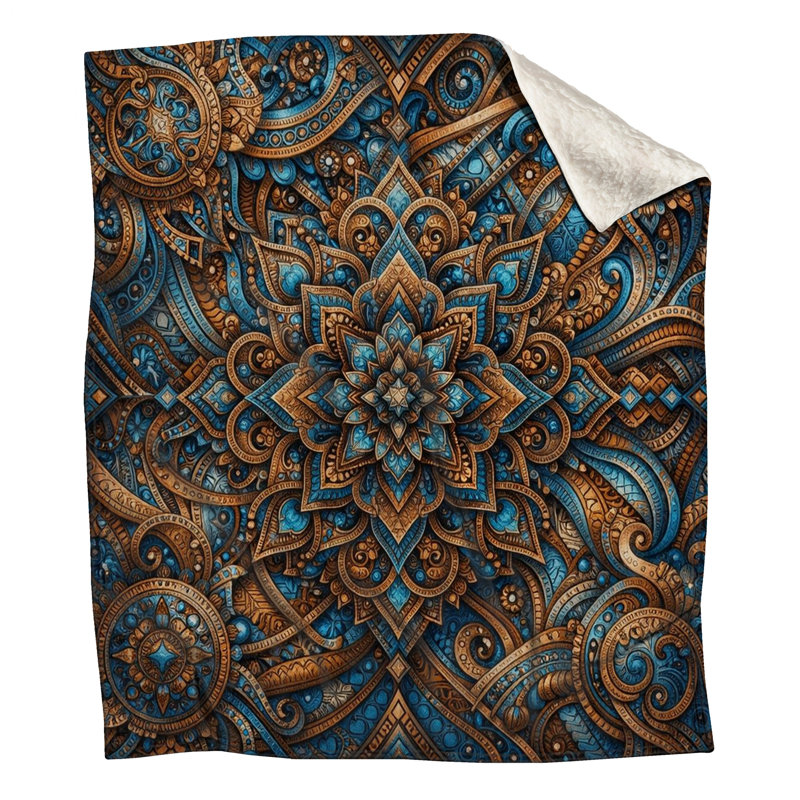 Intricate Mandala Pattern Blankets, 50in W x 60in H