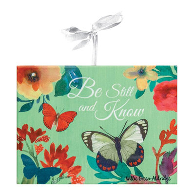 Plaque murale manuelle en céramique «Be Still» Butterflyers