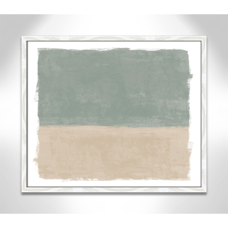 «Sage and Sand I - Landscape Version Print» par Natalie Carpentieri, L 25,5 po x H 21,5 po, Grain de bois blanc