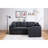 PVC Fabric Sleeper Sectional With USB Charger, Cupholders, Storage Arms