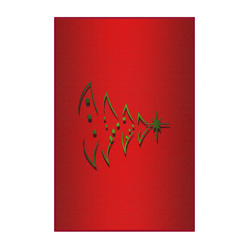 Tapis de noël zone rouge, Rectangle 2 pi x 4 pi