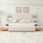 Queen Velvet Upholstered Platform Bed Frame with 2 Attached Nightstands & 2 Extra Large Drawers & Floating Shelves, No Box Spring Needed, Beige-164865356-164865394