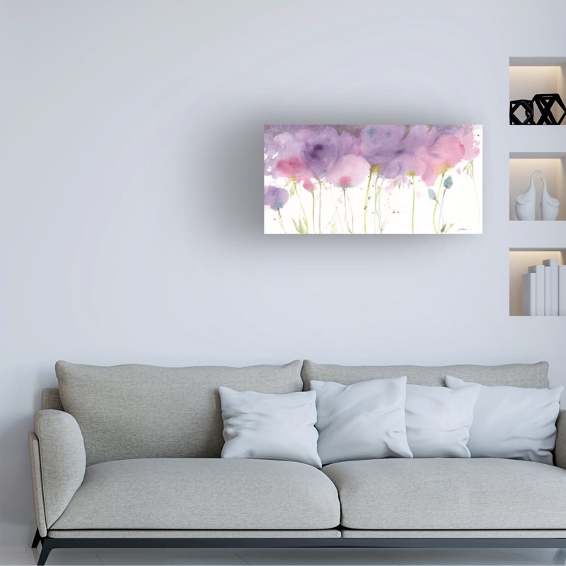Art mural sur toile tendue - Sheila Golden «Purple Haze» pour décoration de salon, de chambre à coucher ou de bureau - 16 x 32