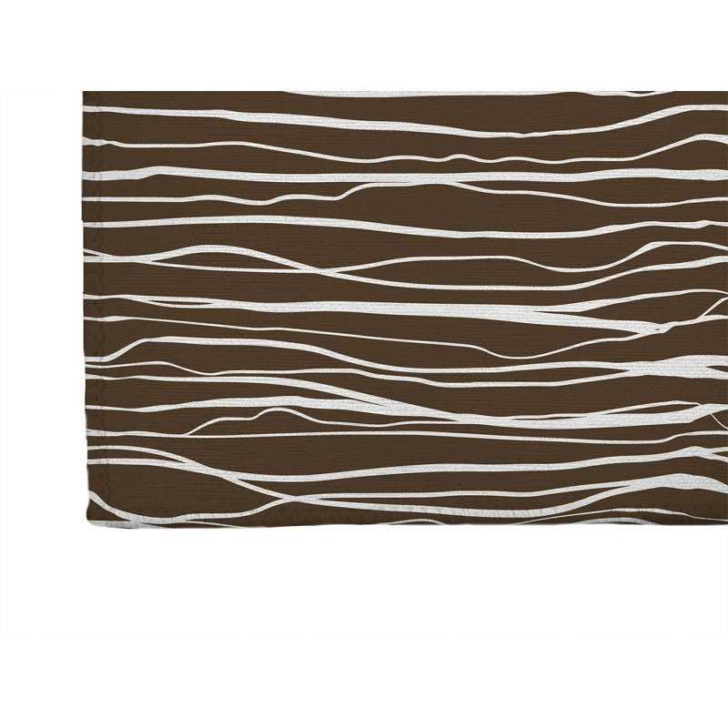Tapis de cuisine à profil bas Legions, Rectangle 5' x 7', Mocha Brown Striped