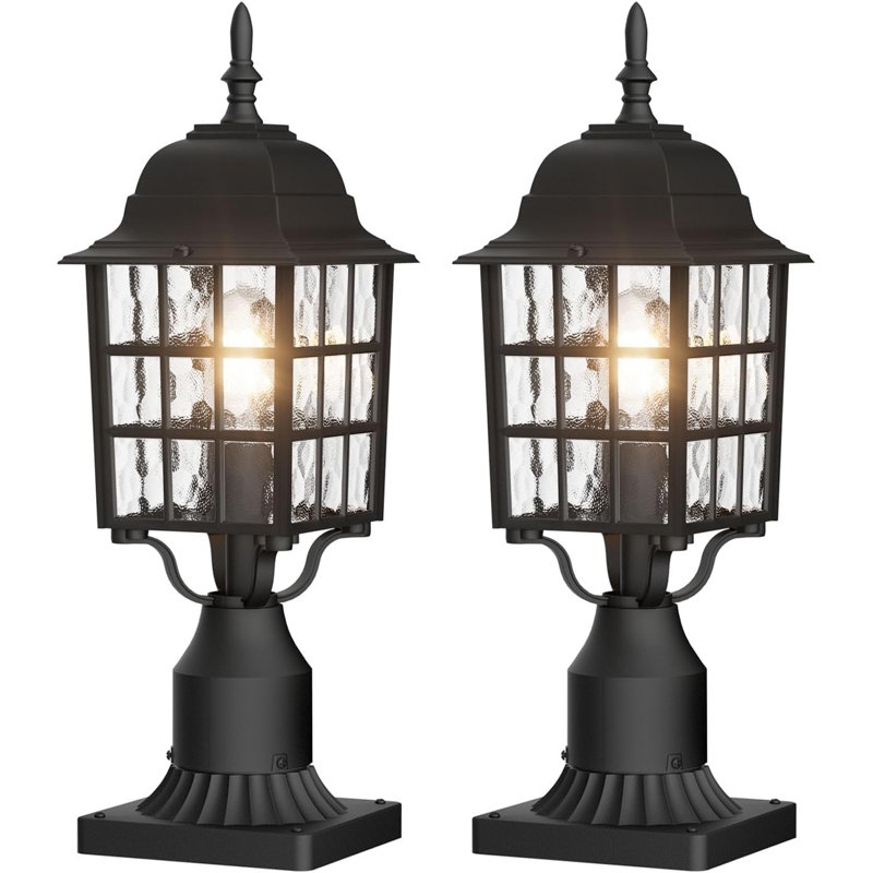 Lampadaire d'extérieur, paquet de 2, lampadaire d'extérieur avec base de pilier