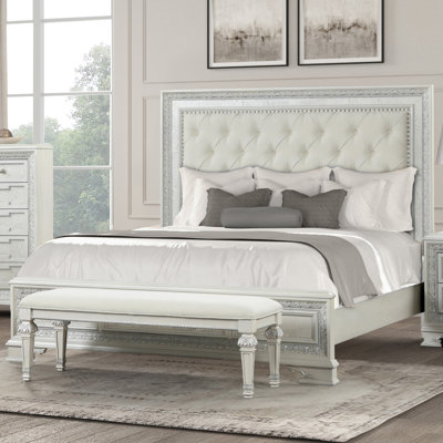 Mickinley Panel Bed With Upholstered Headboard