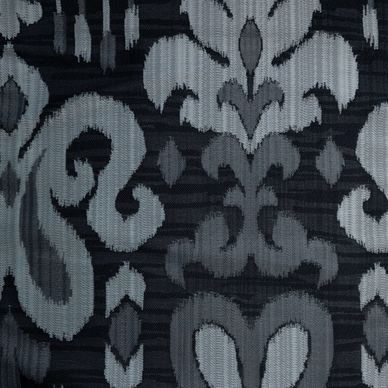 Sutra - Jacquard Ikat Designer Pattern Drapery And Window Curtain By The Yard, Domino
