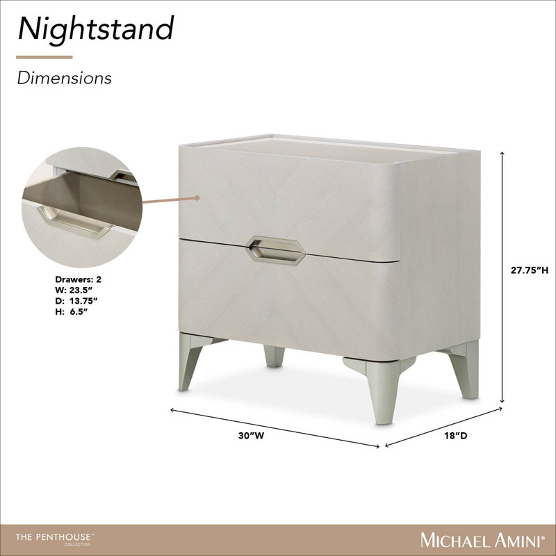 Penthouse Nightstand - Ash Gray