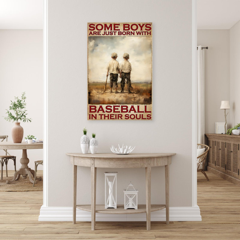«Martta garçons Just Born with Baseball» sur impression sur toile, H 36 po x l 24 po x P 1,25 po