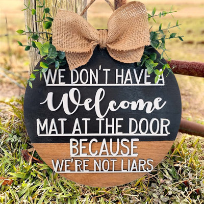 Kbndieu Artificial Fake Flowers Faux Silk Flowers Flat Doorplate Door Number. Doorplate Decoration. Welcome Doorplate. Interesting Welcome Door Wreath, Wooden Front Door Hanger