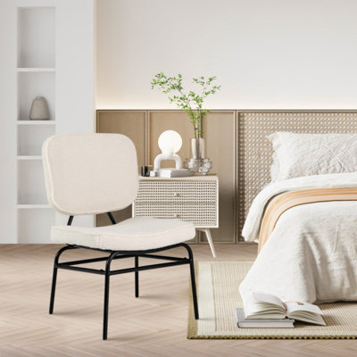 Chaise d'appoint rembourrée en Sherpa avec rembourrage en éponge