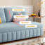 Coussin convertible 35,43 po en polyester bleu-130084687