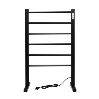 Ibiza Freestanding Towel Warmer, Black, Plug-In, 6 Bars