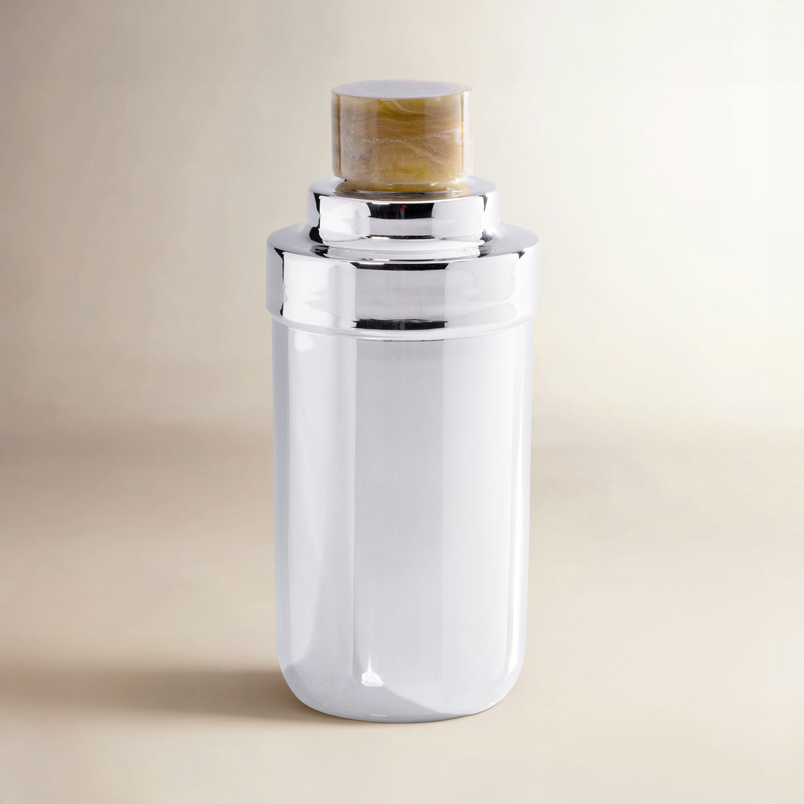 Envee Stainless Steel Cocktail Shaker, Nickel/Amber