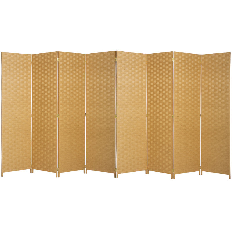 Cloison pliante en bambou / rotin 68,5 po Cecilia, Beige, 8