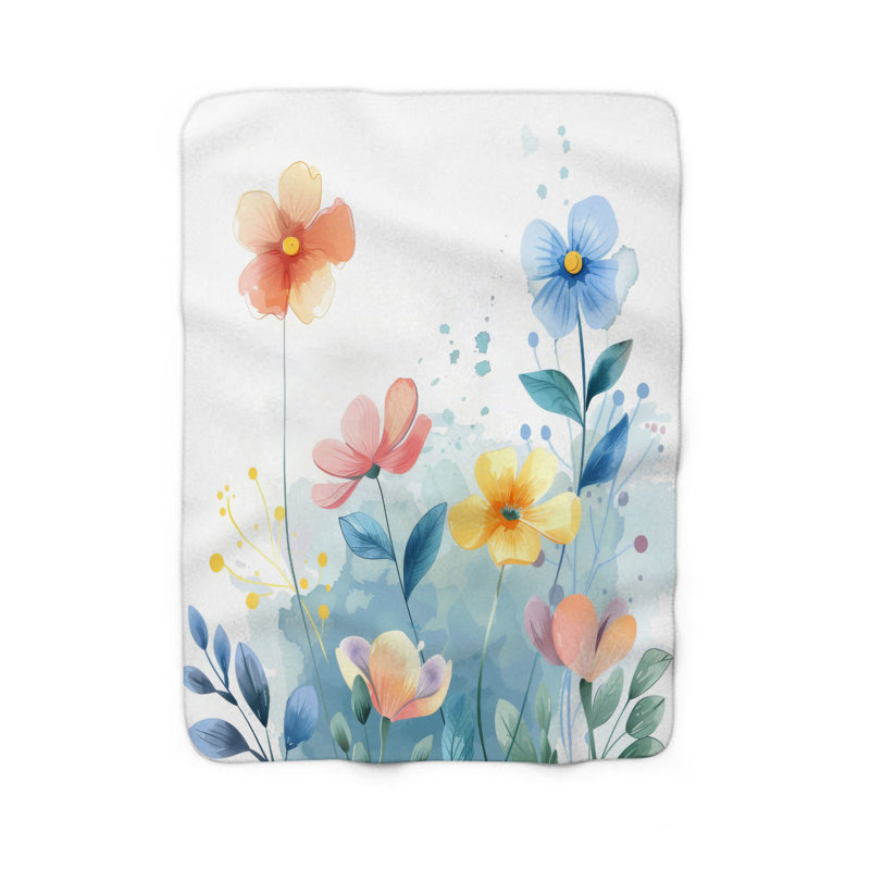  Couverture Watercolor Garden Delight, L 80 po x l 60 po