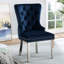 2 chaises de salle à manger à oreilles bleues, dossier, pieds et garniture distinctive bleu, beauté incomparable