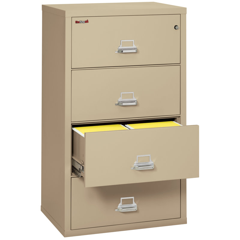 Fireproof 4 - Drawer File Cabinet, Key Lock, Parchment