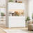 Aybike  71"H X 47.2"W 8-Door Pantry Cabinet with Adjustable RGB LED Lights and Charging Station, Modern Food Pantry with Adjustable Shelves & Soft-close Doors-2126442522