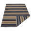Tapis kilim en laine tissés à la main et à plat Melbourne - 3 pi x 5 pi, crème, turquoise, design moderne contemporain, tapis faits à la main et à poils courts pour salon, chambre à coucher-24419258