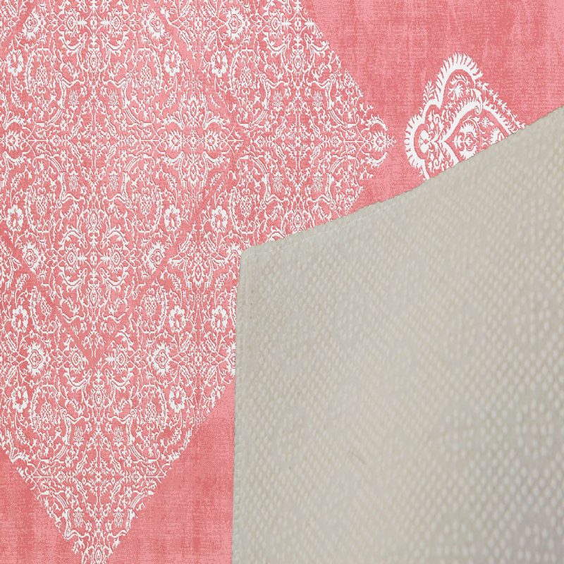 Tapis rouge Bourrie en polyester tissé à la machine, Rectangle 3 pi 11 po x 5 pi 11 po