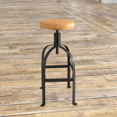Swivel Adjustable Height Counter Stool with Metal Frame
