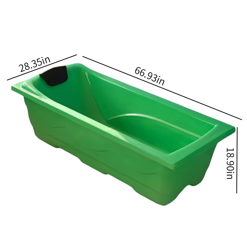 Simple Modern Acrylic Bathtub 66.93'' W 18.90'' H Tub & Shower Kit, Green