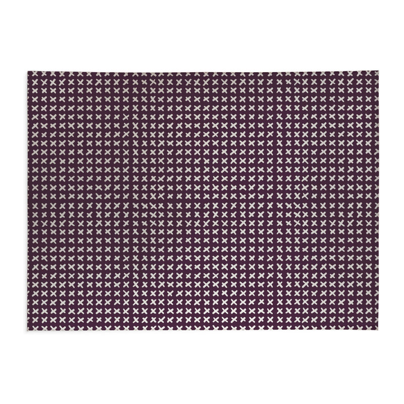 Tapis de cuisine Cross, Rectangle 3' x 5', Eggplant Checkered