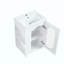 Meuble-lavabo avec lavabo, meuble-lavabo avec tablette à deux niveaux, tablette réglable, bois massif et panneau de fibres à densité moyenne