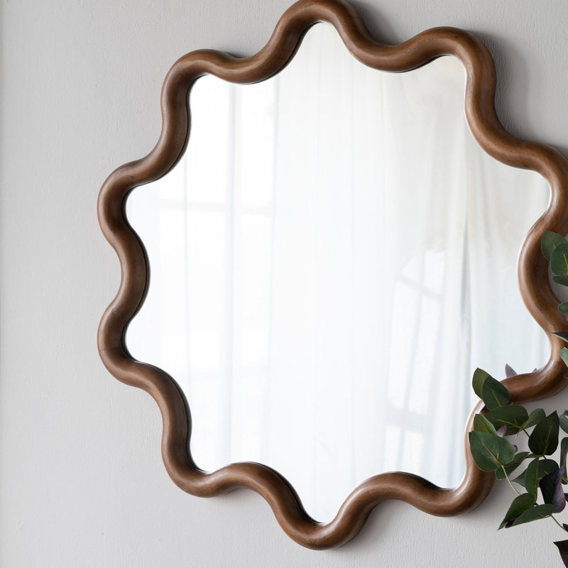 Wooden Accent Mirror with Unique Frame