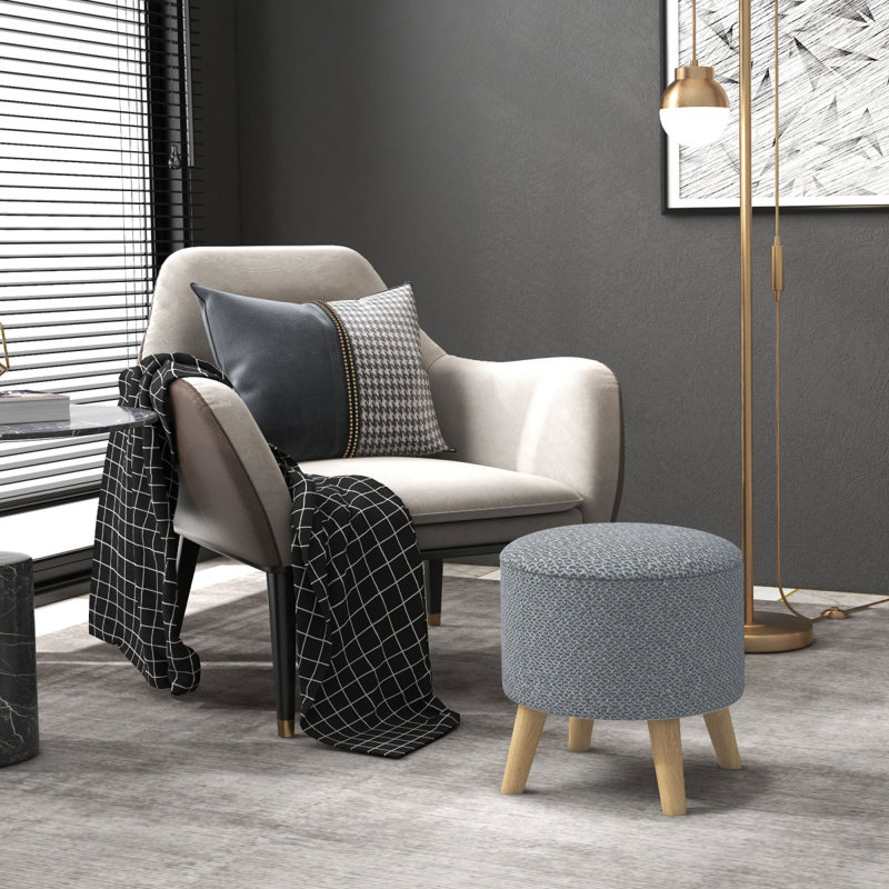 Repose-pieds moderne, repose-pieds rond, Gris