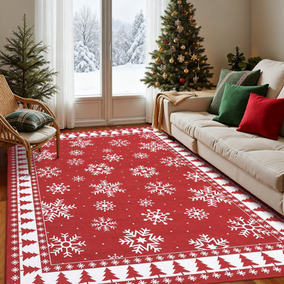Tapis de salon de Noël antidérapant GarveeHome 9 x 12 antidérapant pour tapis de salle de bain