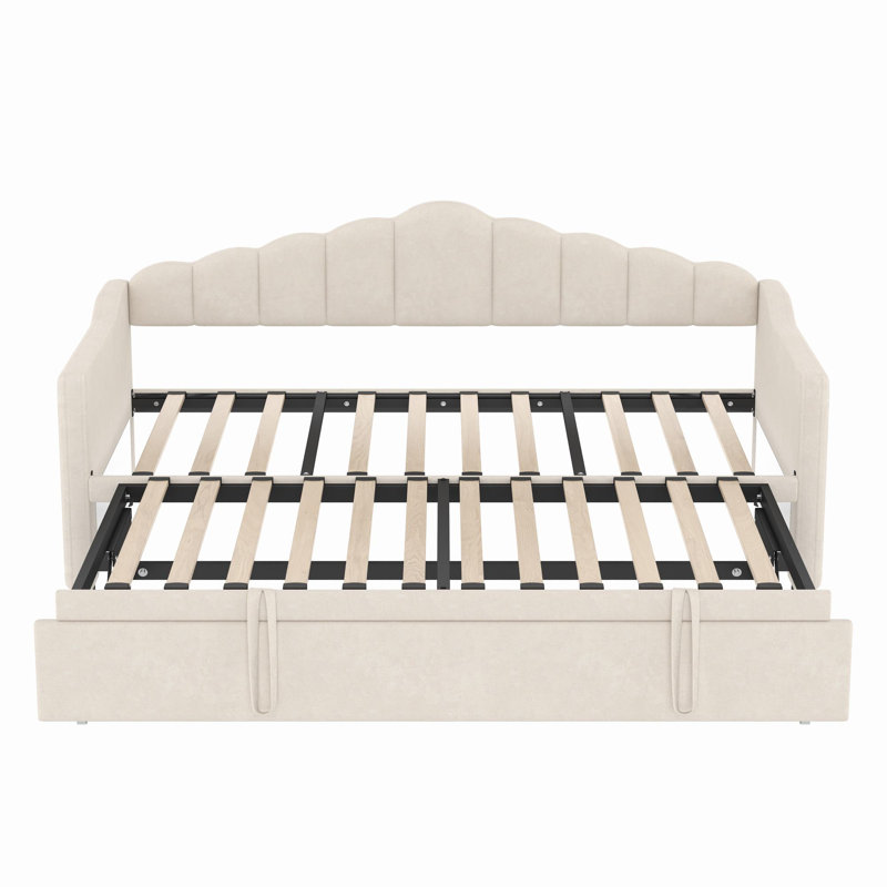 Lit de jour simple avec couchette Cleston, Beige
