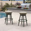 Mauve d'extérieur 2 pièces Tabourets de bar rotatifs modernes, chaises de bar en aluminium sans dossier avec coussin