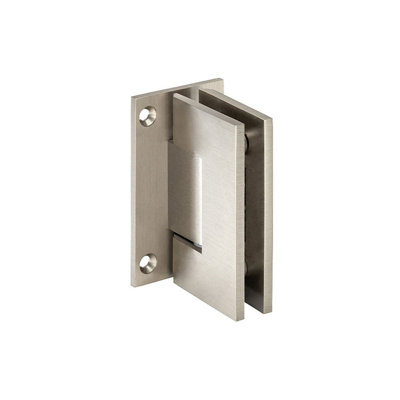Solid Brass Wall Mount Full Back Plate Heavy Duty Frameless Shower Hinge - Brushed Nickel