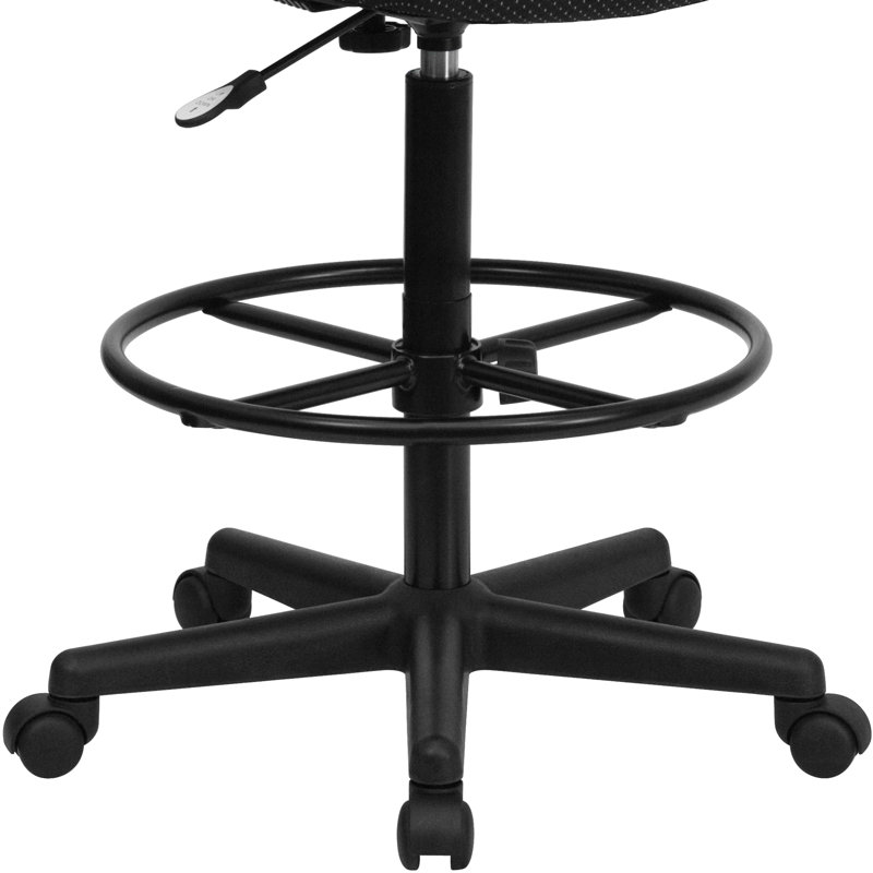 Fabric Drafting Chair with Adjustable Cylinders, Black, Not Included