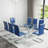 Daarina Modern Dining Table Set, Large Rectangular Glass Table with Silver X-Base and Faux Leather Cantilever Chairs-57360905-6663501