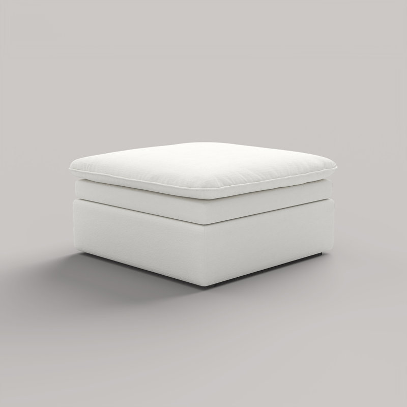Repose-pieds modulaire avec coussin double Laron, Blanc