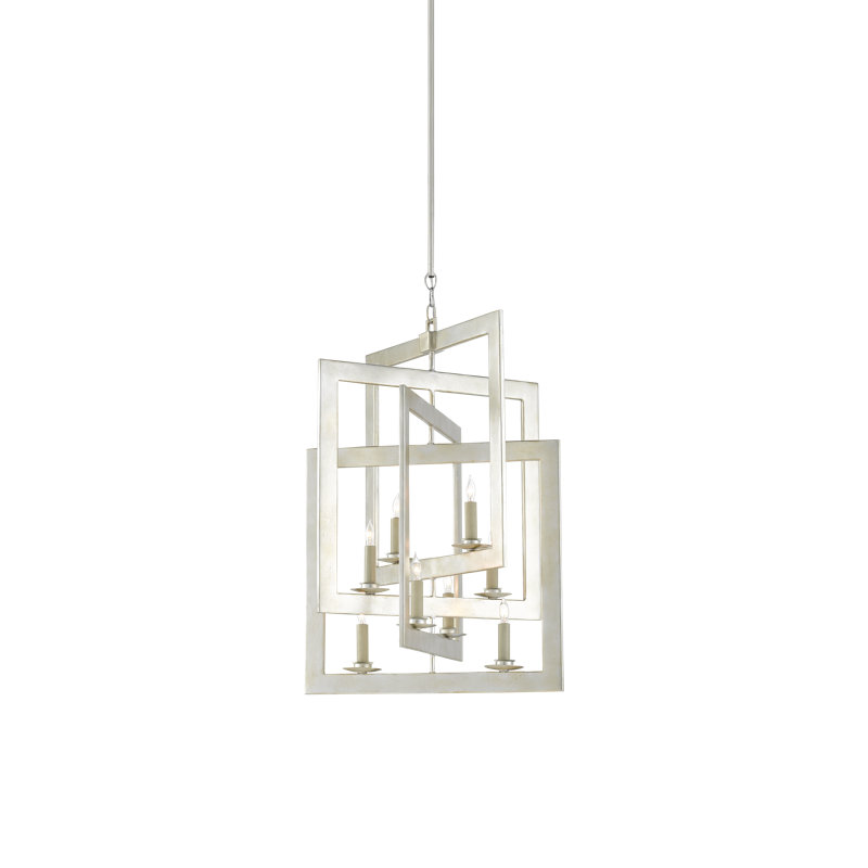 Middleton 8 - Light Chandelier, Contemporary Silver Leaf