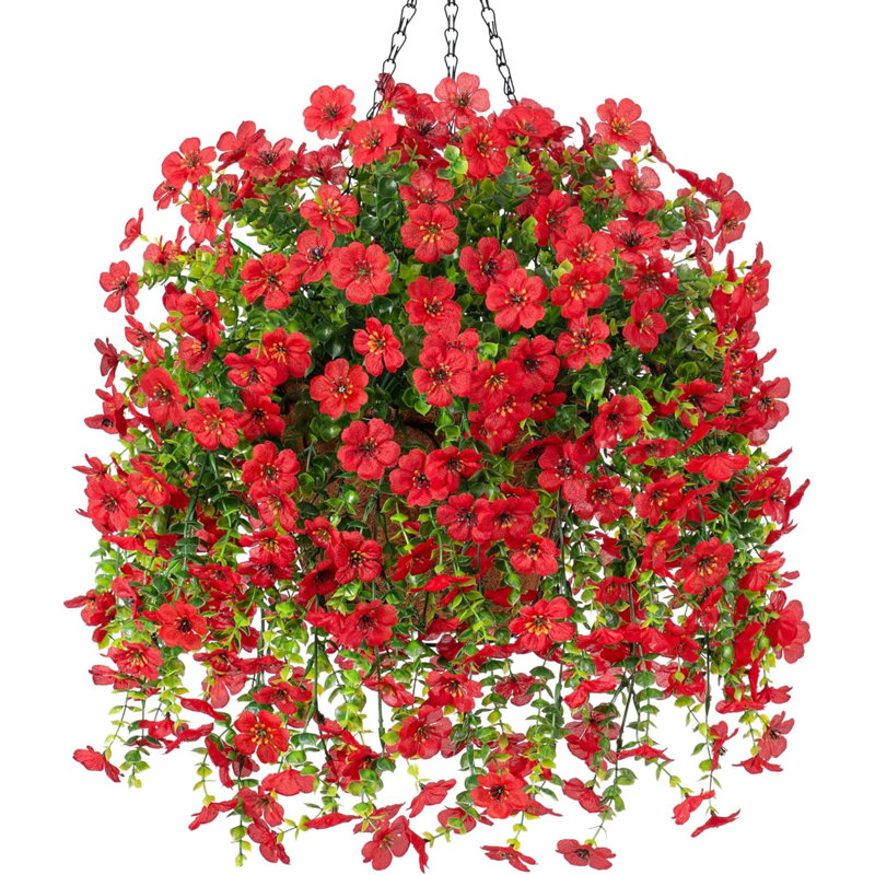 Faux fleurs artificielles suspendues, Rouge