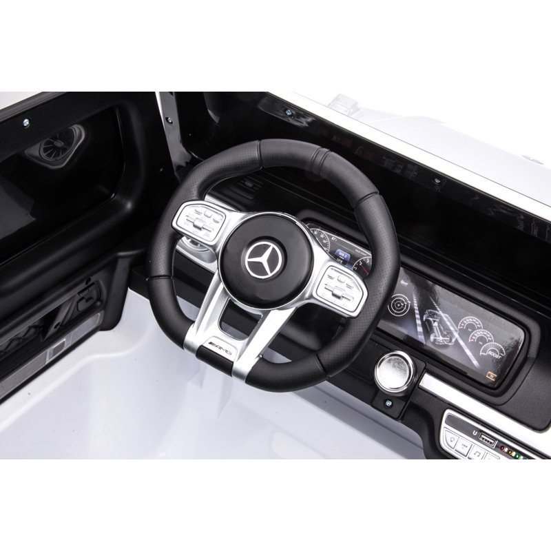 White 24V Mercedes G63 Ride-On Car with Remote Control